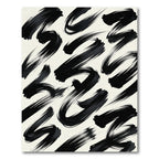 Black Brushstroke Abstract Swirl Rug