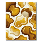 Organic Gold Amber Liquid Abstract Form Rug