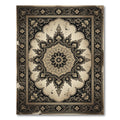 Elegant Charcoal Black Baroque Medallion Rug