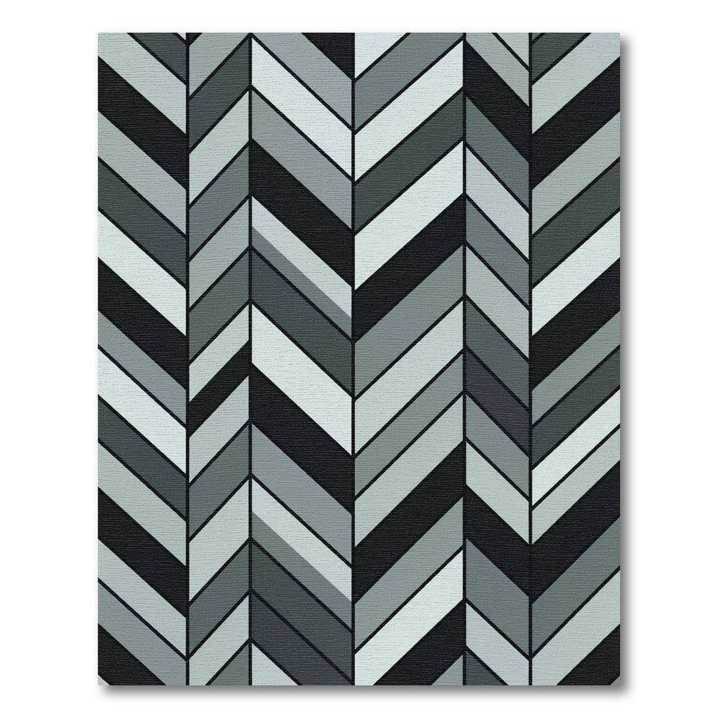 Monochromatic Gray Herringbone Geometric Rug