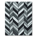 Monochromatic Gray Herringbone Geometric Rug