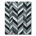 Monochromatic Gray Herringbone Geometric Rug
