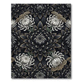 Gothic Black and White Chrysanthemum Art Rug