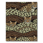 Ocelot Jaguar Chain Swirl Earthy Decor Rug