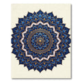 Elegant Royal Blue Gold Lotus Mandala Rug