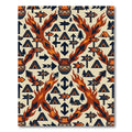 Earthy Southwestern Flame and Pottery Rug