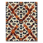 Earthy Southwestern Flame and Pottery Rug