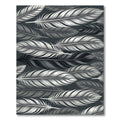 Monochromatic Feather Gray Botanical Art Rug