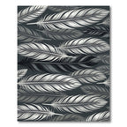 Monochromatic Feather Gray Botanical Art Rug