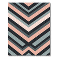 Modern Pink and Slate Chevron Stripe Rug