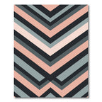 Modern Pink and Slate Chevron Stripe Rug
