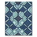 Elegant Navy Teal Ornate Trellis Rug