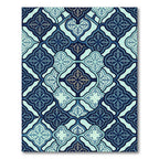 Elegant Navy Teal Ornate Trellis Rug