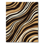 Abstract Golden Brown Tiger Wave Rug