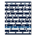 Navy Blue Striped Dog Paw Bone Rug
