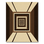 Minimalist Brown Concentric Infinite Squares Rug
