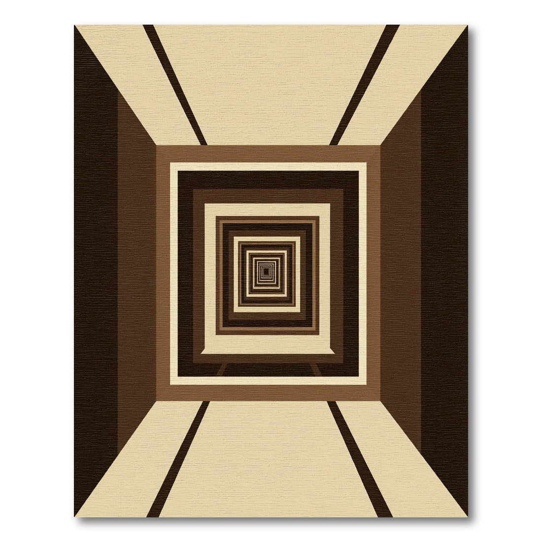 Minimalist Brown Concentric Infinite Squares Rug