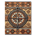 Geometric Earthy Compass Diamond Rug