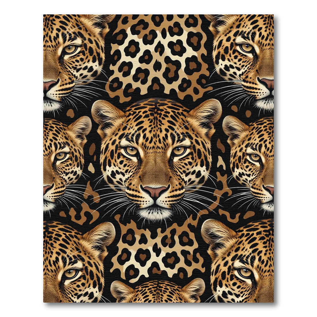 Leopard Print And Faces Rug