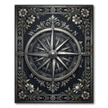 Elegant Silver Compass Floral Medallion Rug