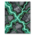 Luminous Emerald Crackled Stone Abstract Rug