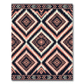 Black Peach Geometric Tribal Diamond Rug