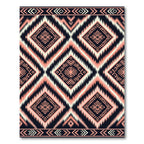 Black Peach Geometric Tribal Diamond Rug