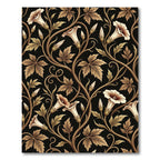 Antique Gold Floral Vine Swirl Rug