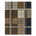 Earthy Plaid Beige Brown Squares Rug