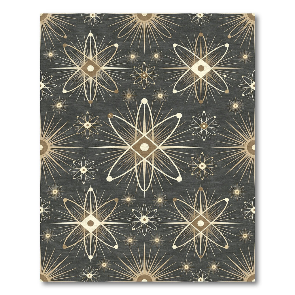 Retro Atomic Starburst Geometric Rug