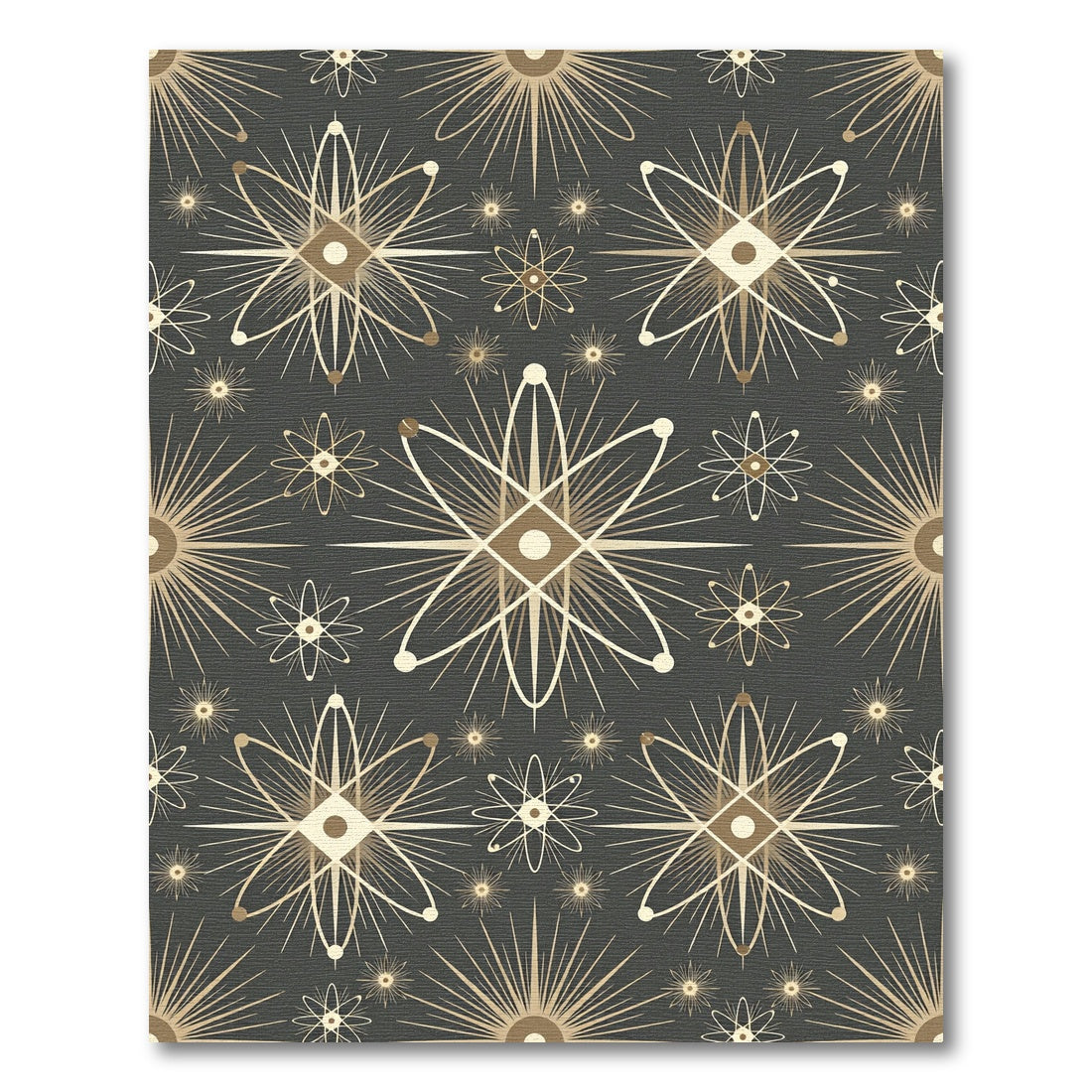 Retro Atomic Starburst Geometric Rug