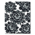 Dramatic Gray Peony Blossom Arrangement Rug