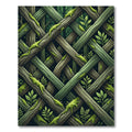 Mossy Overlapping Forest Branch Grid Rug