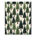 Forest Green Pine Tree Illustration Rug