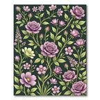 Romantic Lavender Rose Botanical Garden Rug