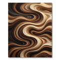 Rich Brown Swirling Layered Waves Rug
