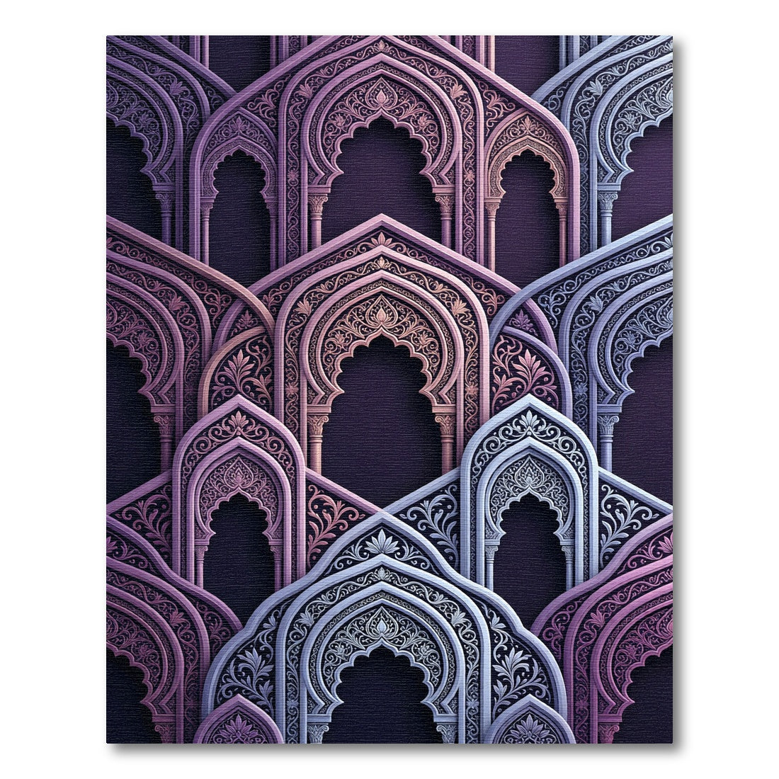 Ornate Archway Patterns in Pink Lavender Rug