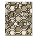 Sophisticated Beige Geometric Angular Honeycomb Rug