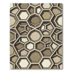 Sophisticated Beige Geometric Angular Honeycomb Rug