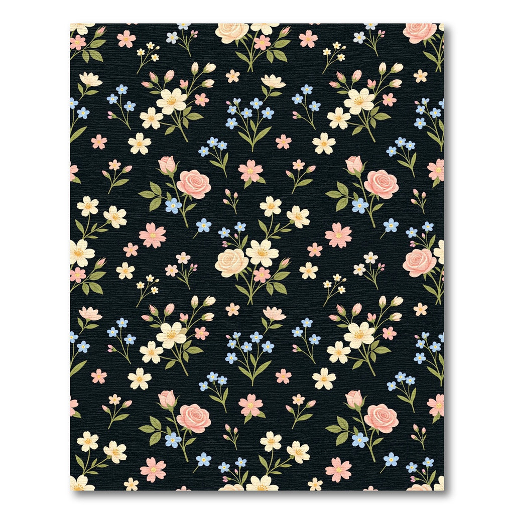 Pink Cream Floral Botanical Garden Rug