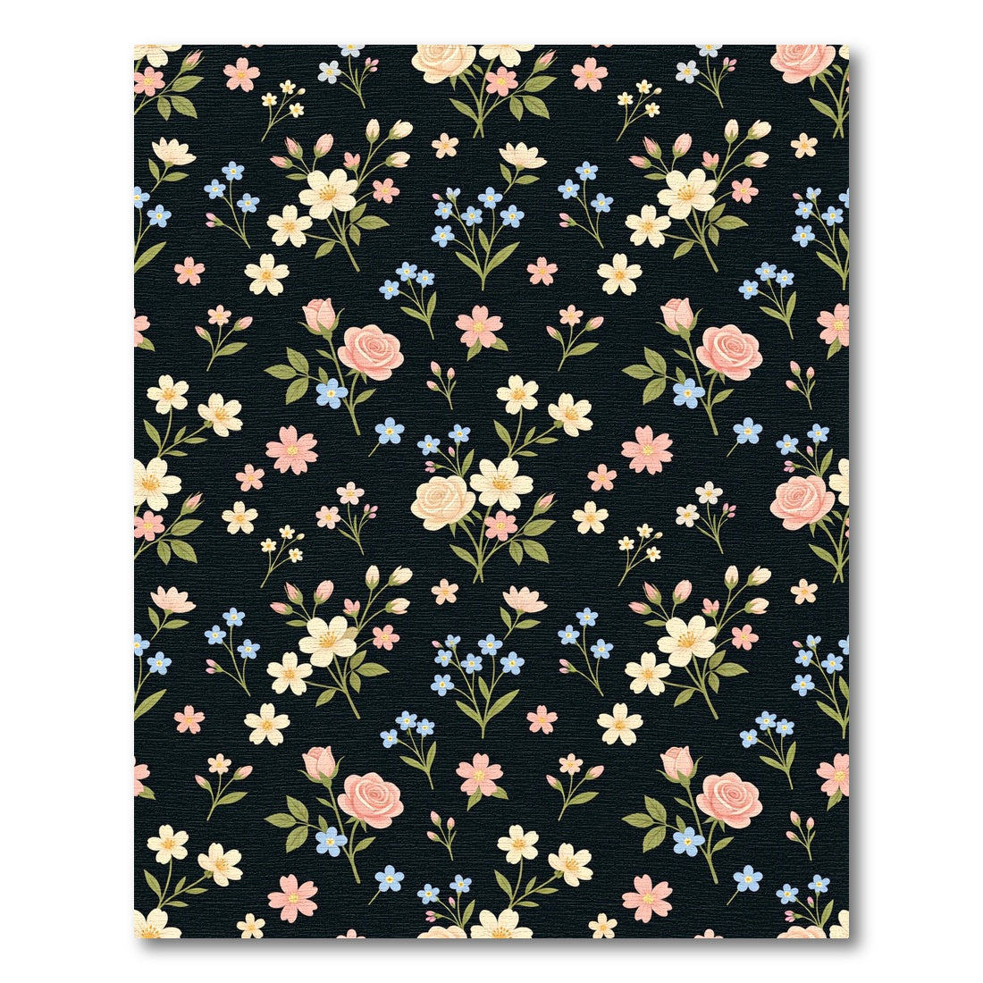 Pink Cream Floral Botanical Garden Rug