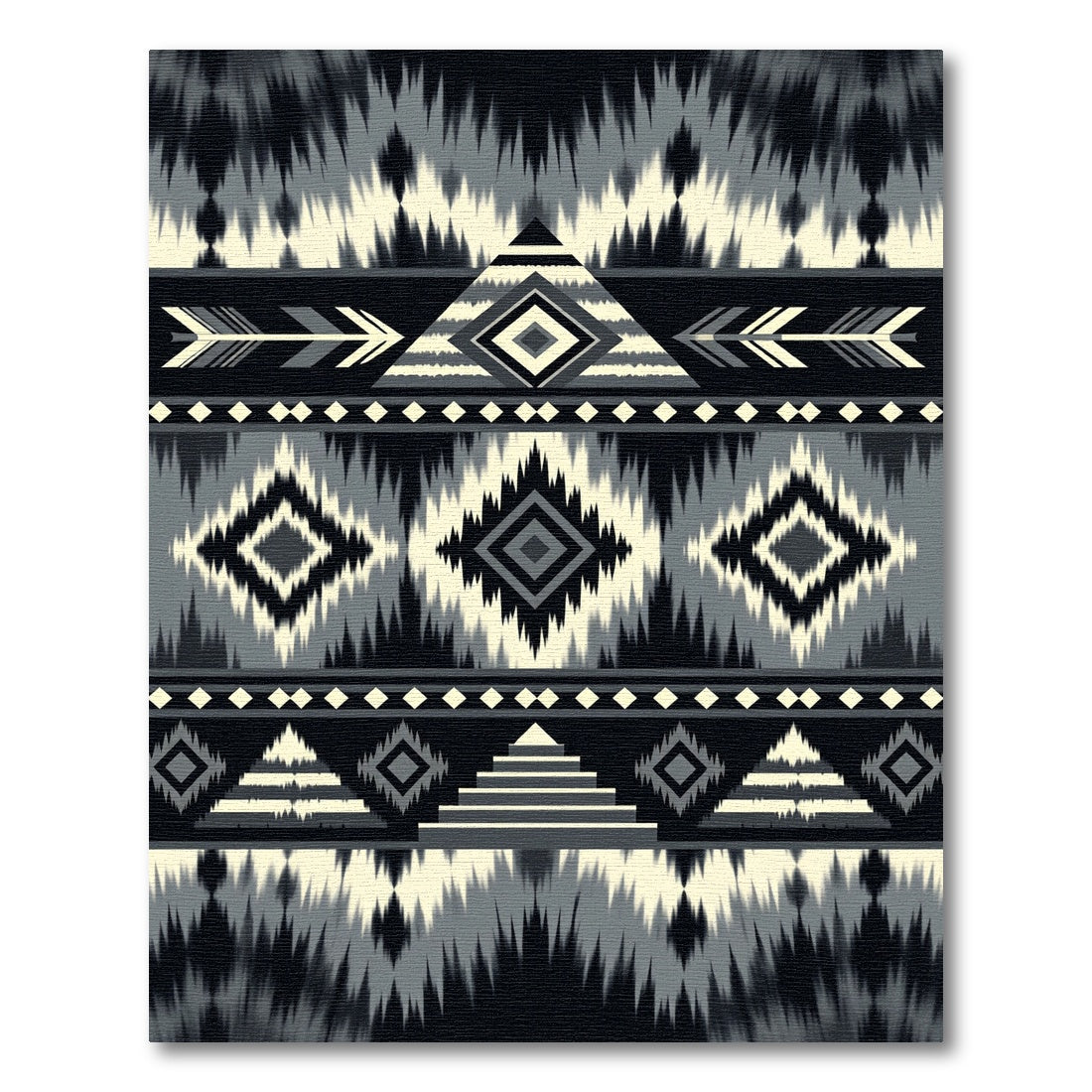 Monochrome Geometric Aztec Diamond Tile Rug