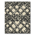 Beige Interwoven Gray Wicker Lattice Rug