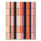 Modern Coral Rectangular Grid Rug