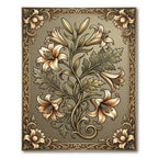 Floral Swirl Art Nouveau Lily Design Rug