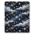 Golden Starry Night Sky Swirl Rug
