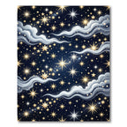 Golden Starry Night Sky Swirl Rug