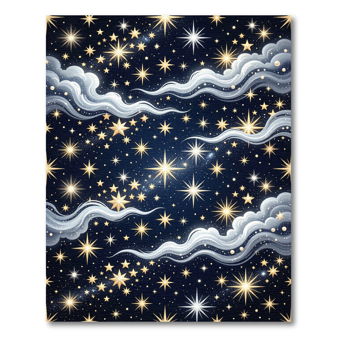 Golden Starry Night Sky Swirl Rug