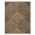 Dark Teal Gold Ornate Damask Scroll Rug