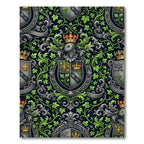 Gothic Emerald Ivy Coat of Arms Rug